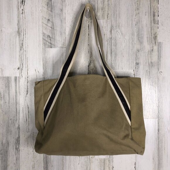 Unbranded Handbags - Womens Tan Brown Cotton Canvas Leather Tote Bag
